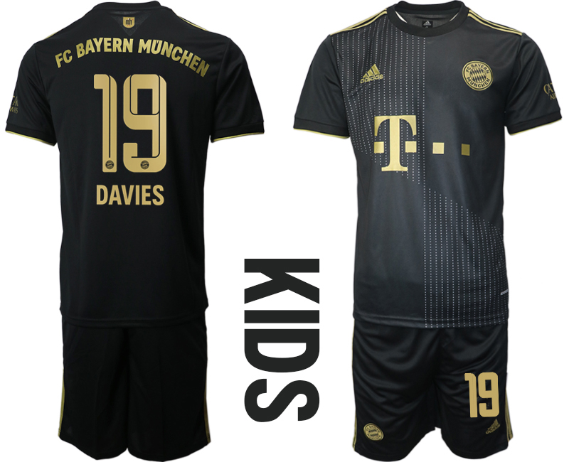 Youth 2021-2022 Club Bayern Munich away black #19 Soccer Jersey